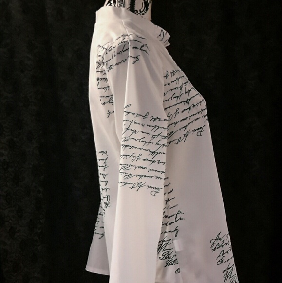 POETIC LOVE LETTER SCRIPT  BLOUSE - Picture 3 of 6